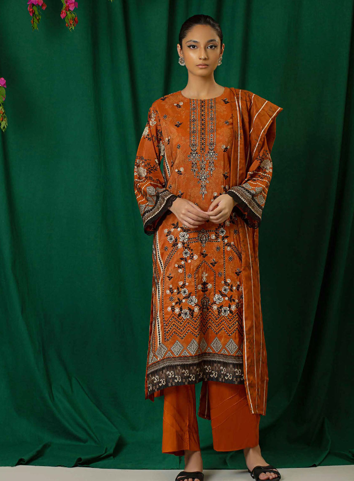 Shajar By Rashid Textile Embroidered Staple Nylon 3 Piece Unstitched Suit RT24S SN-8328 Shajar By Rashid Textile Embroidered Staple Nylon 3 Piece Unstitched Suit RT24S SN-8328