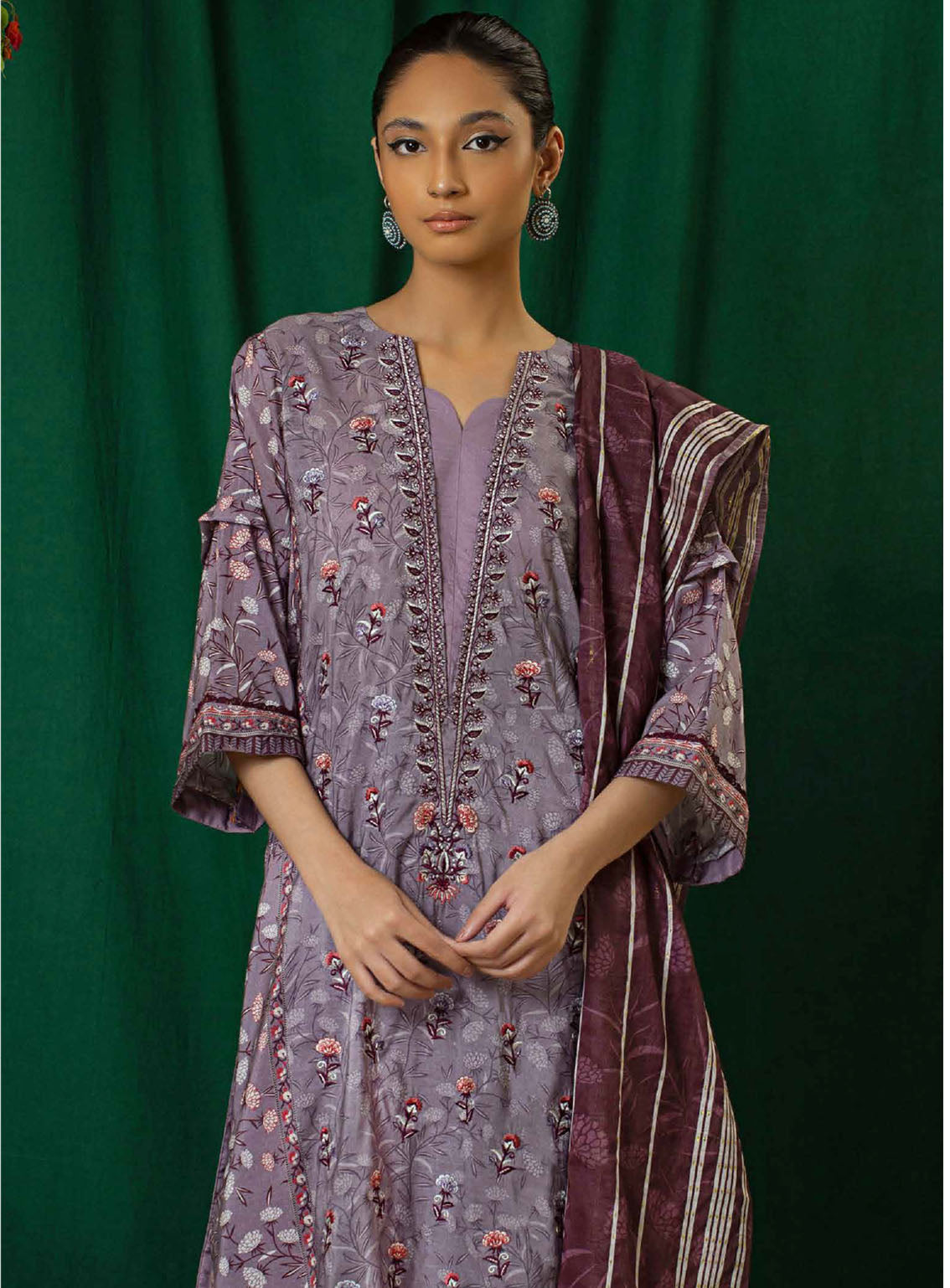 Shajar By Rashid Textile Embroidered Staple Nylon 3 Piece Unstitched Suit RT24S SN-8329 Shajar By Rashid Textile Embroidered Staple Nylon 3 Piece Unstitched Suit RT24S SN-8329