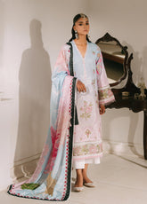 Shanaya By Mahnur Embroidered Lawn 3 Piece Unstitched Suit MN25SL D-ABEER