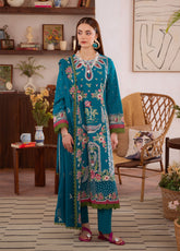 Shanaya By Mahnur Luxury Embroidered Lawn 3 Piece Unstitched Suit MN26SL D-SN-12 NURAYA