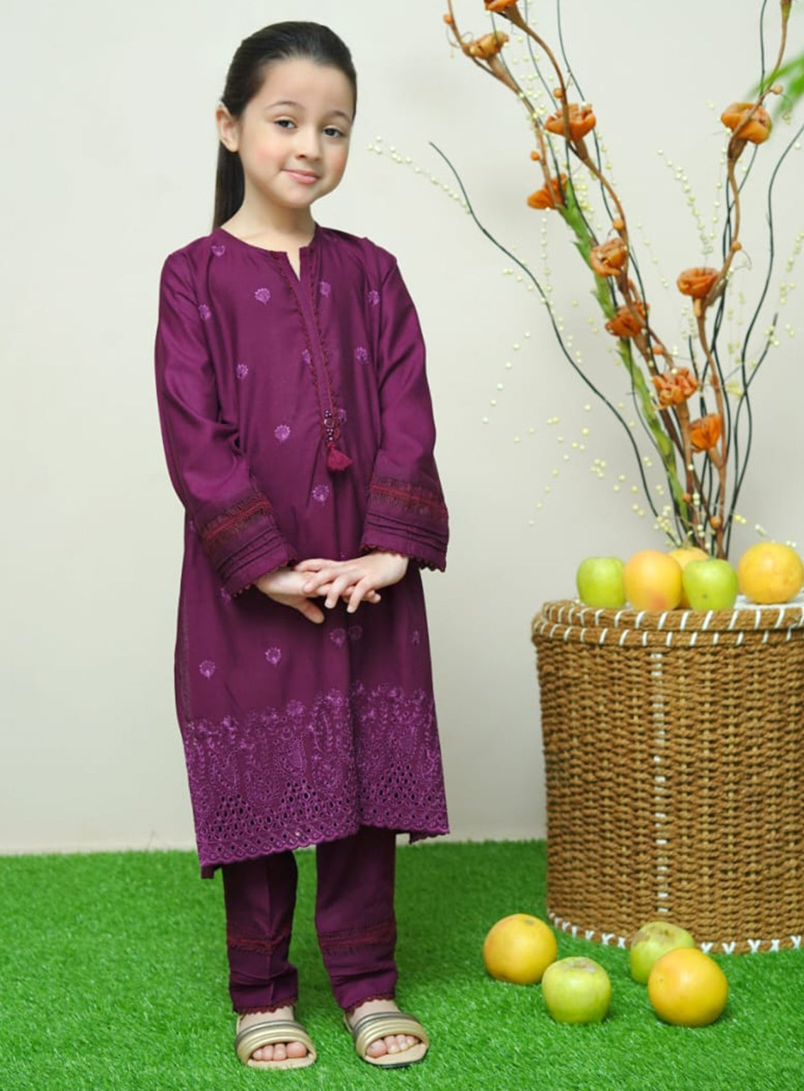 Shanzey Chikankari Embroidered Karandi 2 Piece Girls Stitched Suit S24C2P SHK-WK13 Shanzey Chikankari Embroidered Karandi 2 Piece Girls Stitched Suit S24C2P SHK-WK13