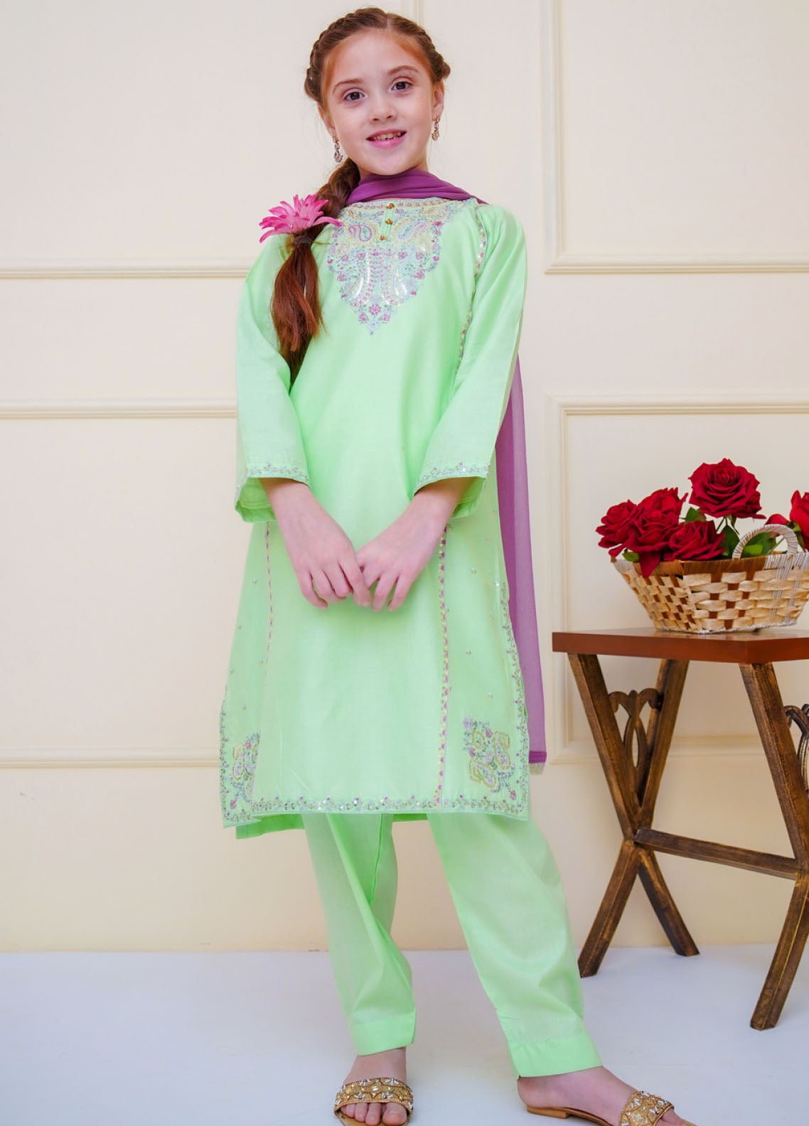 Shanzey Embroidered Cambric Suits Stitched 3 Piece For Girls S25EC SHK-4602 Shanzey Embroidered Cambric Suits Stitched 3 Piece For Girls S25EC SHK-4602