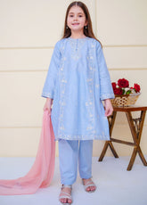 Shanzey Embroidered Cambric Suits Stitched 3 Piece For Girls S25EC SHK-4603