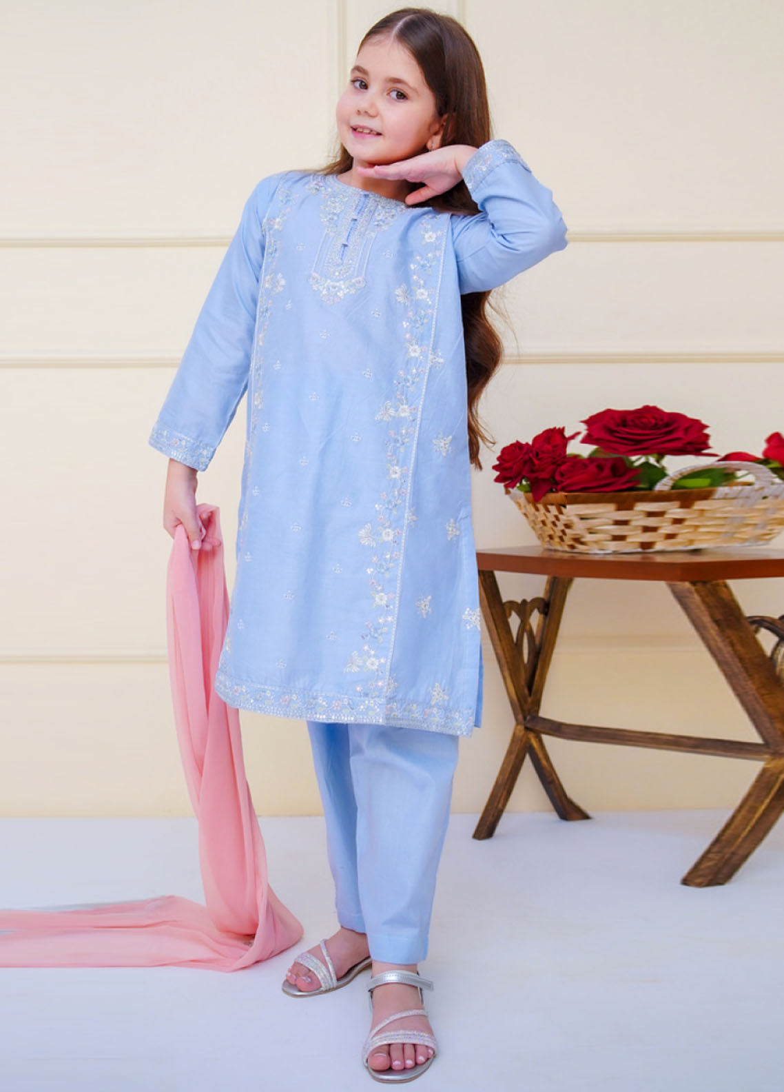 Shanzey Embroidered Cambric Suits Stitched 3 Piece For Girls S25EC SHK-4603 Shanzey Embroidered Cambric Suits Stitched 3 Piece For Girls S25EC SHK-4603