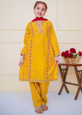 Shanzey Embroidered Cambric Suits Stitched 3 Piece For Girls S25EC SHK-4604