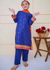 Shanzey Embroidered Cambric Suits Stitched 3 Piece For Girls S25EC SHK-4605