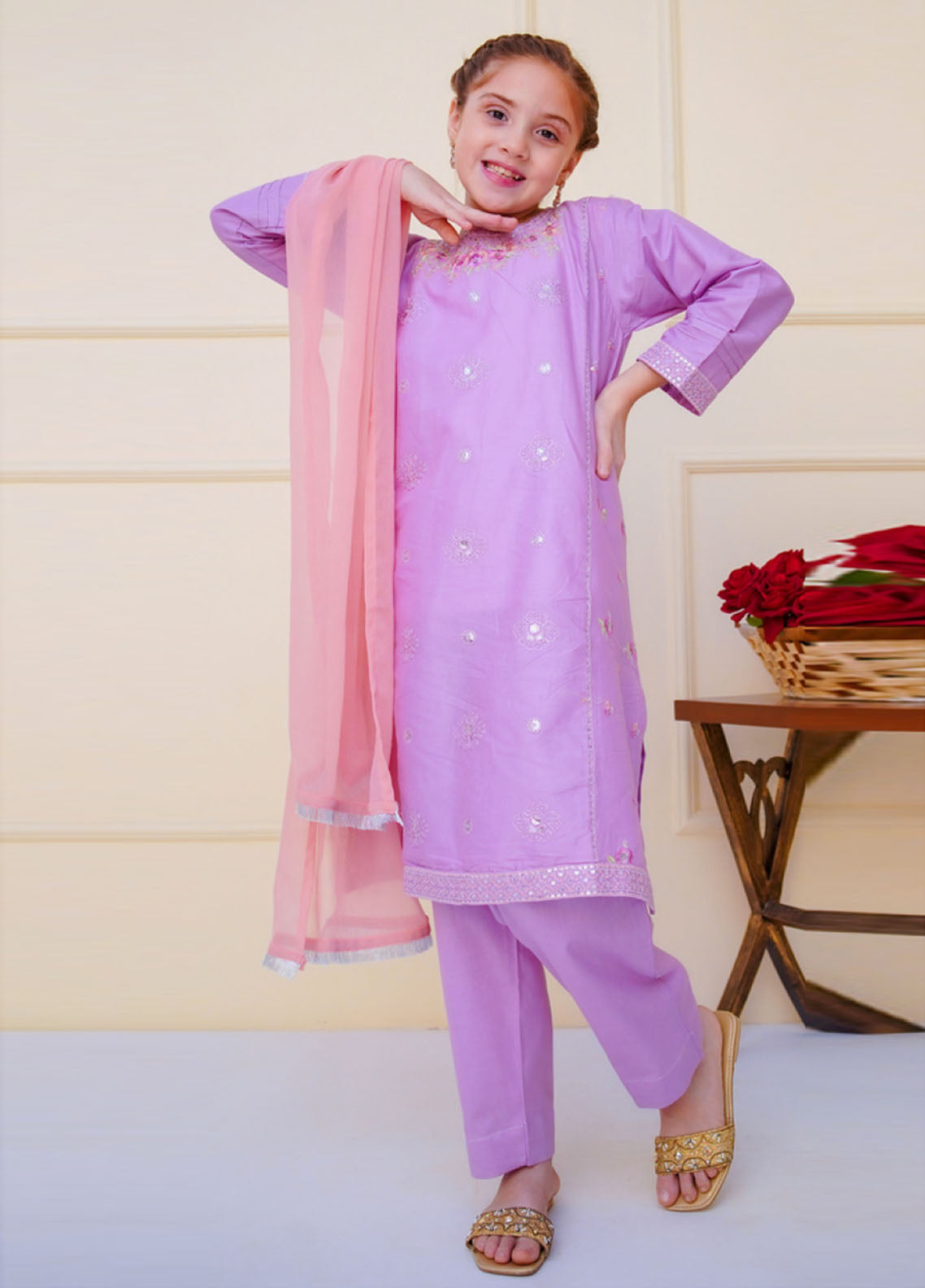 Shanzey Embroidered Cambric Suits Stitched 3 Piece For Girls S25EC SHK-4607 Shanzey Embroidered Cambric Suits Stitched 3 Piece For Girls S25EC SHK-4607
