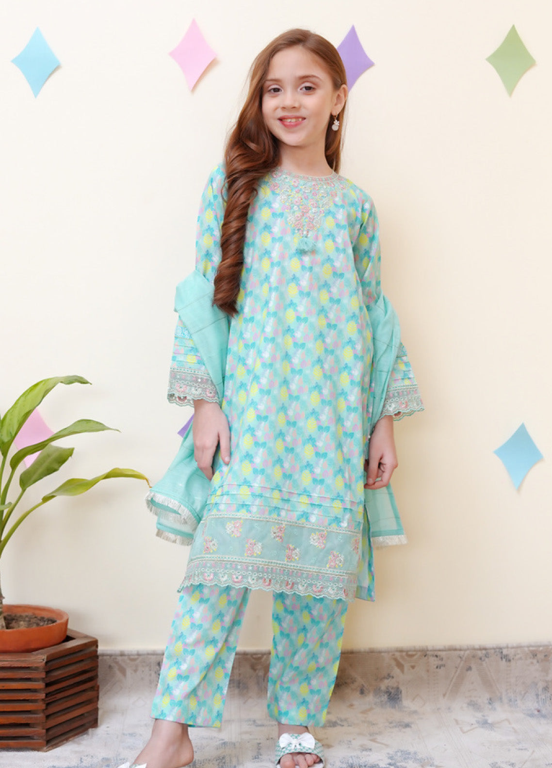 Shanzey Embroidered Cotton 3 Piece Girls Stitched Suit S24SCO SHK-3401 Shanzey Embroidered Cotton 3 Piece Girls Stitched Suit S24SCO SHK-3401