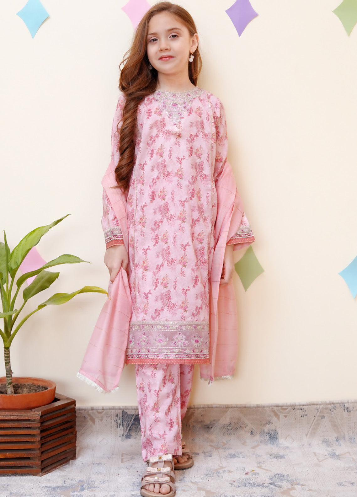 Shanzey Embroidered Cotton 3 Piece Girls Stitched Suit S24SCO SHK-3402 Shanzey Embroidered Cotton 3 Piece Girls Stitched Suit S24SCO SHK-3402