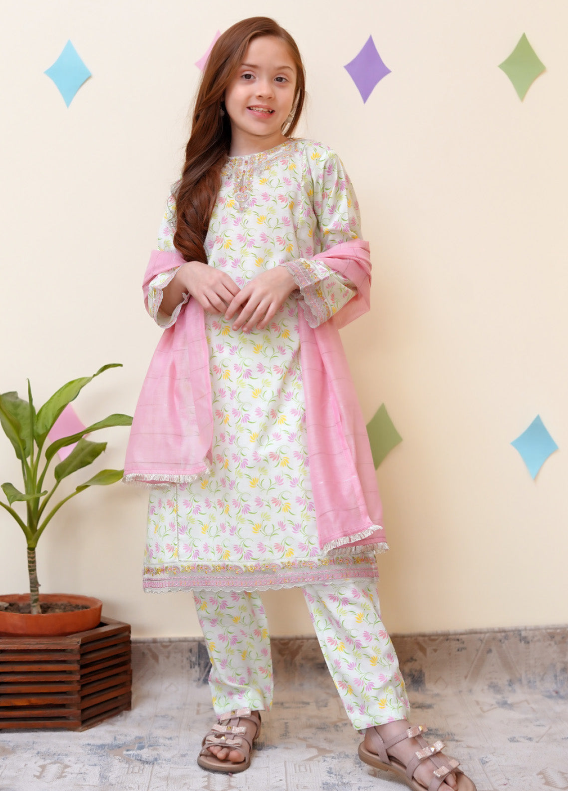 Shanzey Embroidered Cotton 3 Piece Girls Stitched Suit S24SCO SHK-3403 Shanzey Embroidered Cotton 3 Piece Girls Stitched Suit S24SCO SHK-3403