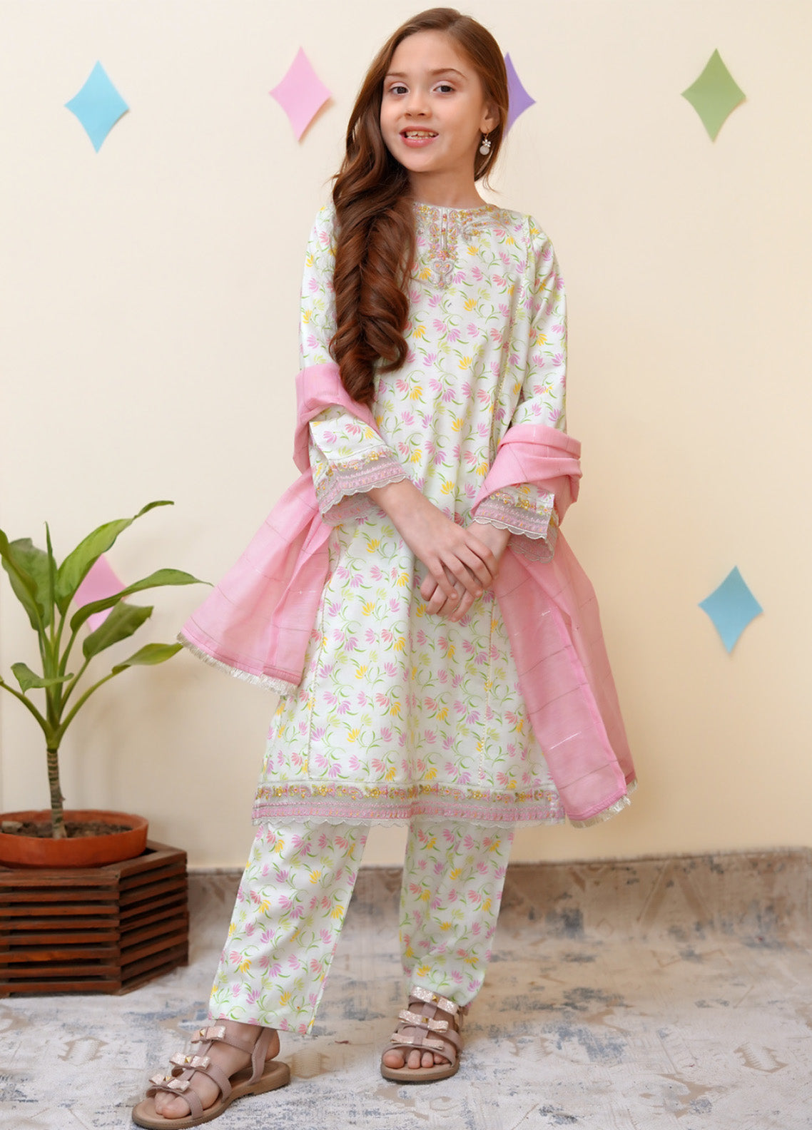Shanzey Embroidered Cotton 3 Piece Girls Stitched Suit S24SCO SHK-3403 Shanzey Embroidered Cotton 3 Piece Girls Stitched Suit S24SCO SHK-3403