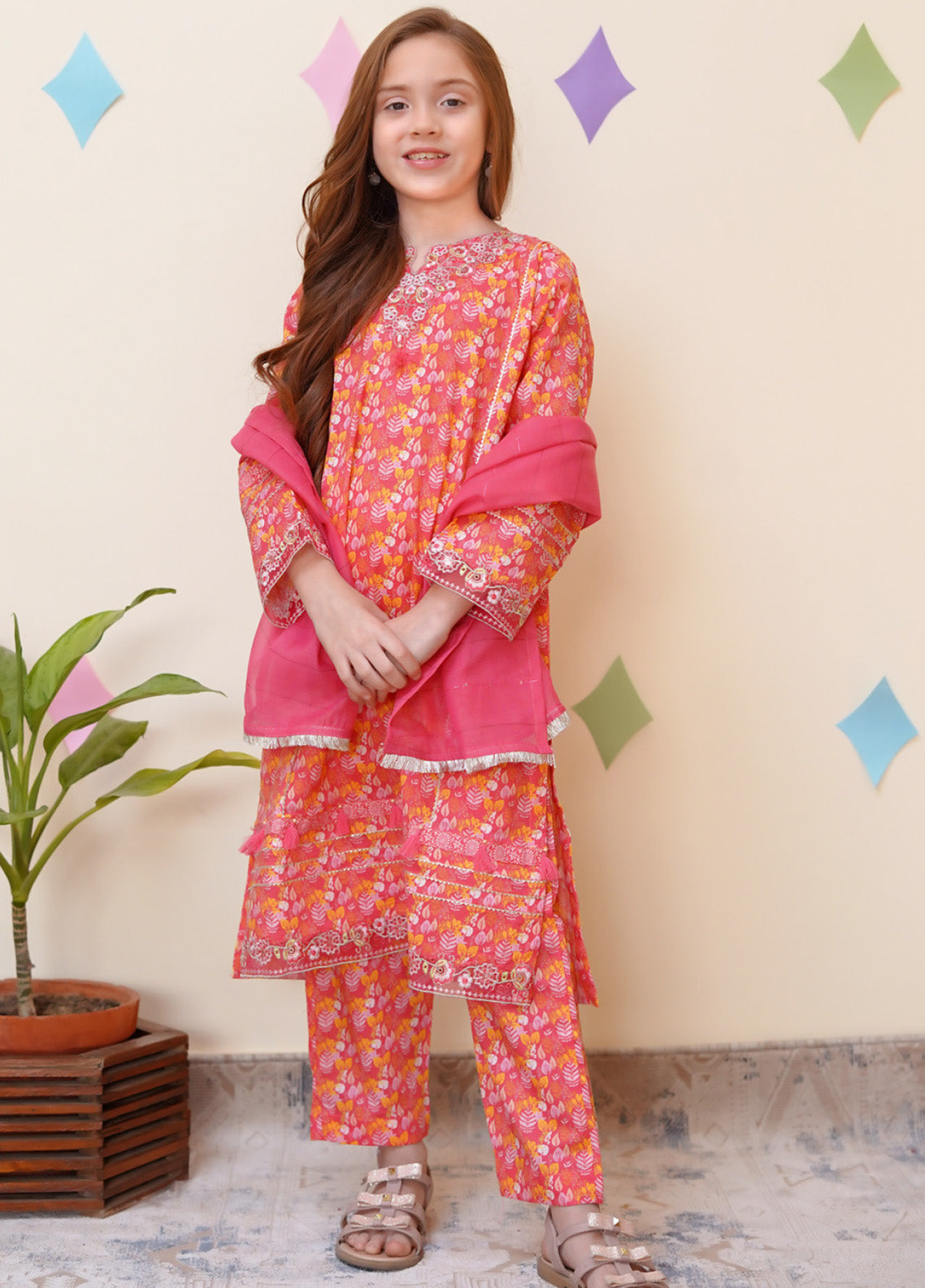 Shanzey Embroidered Cotton 3 Piece Girls Stitched Suit S24SCO SHK-3404 Shanzey Embroidered Cotton 3 Piece Girls Stitched Suit S24SCO SHK-3404