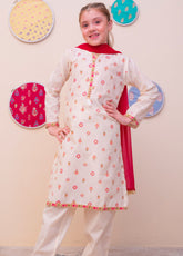 Shanzey Printed Cotton Cambric Stitched 3 Piece Suit For Girls S25GPC SHK-4901