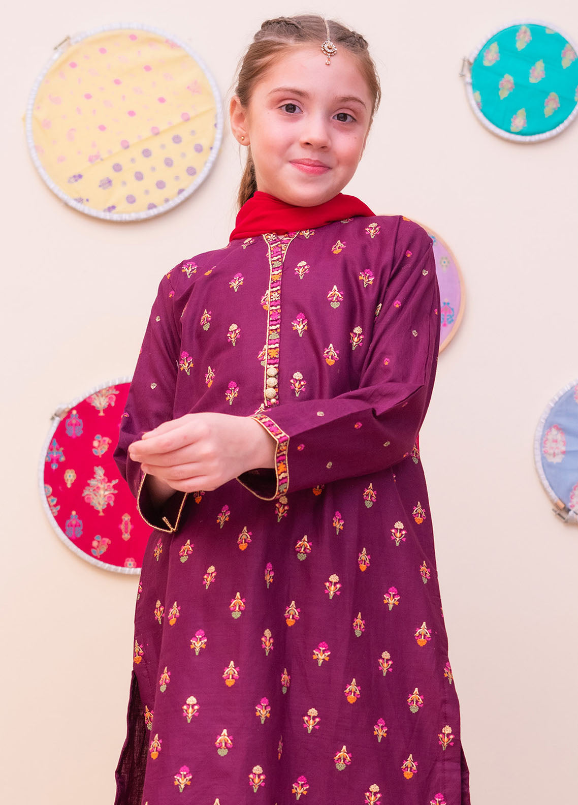 Shanzey Printed Cotton Cambric Stitched 3 Piece Suit For Girls S25GPC SHK-4902 Shanzey Printed Cotton Cambric Stitched 3 Piece Suit For Girls S25GPC SHK-4902