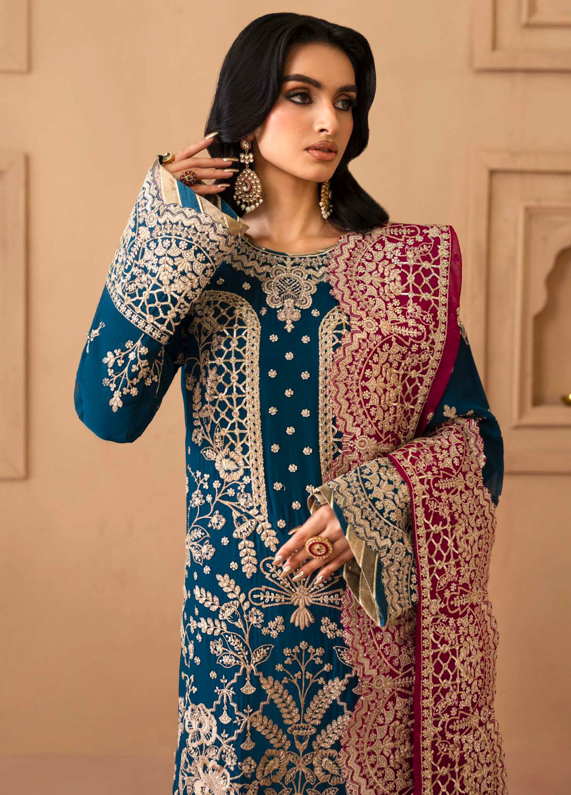 Sheherzadi By Emaan Adeel Formals Embroidered Chiffon 3 Piece Unstitched Suit EA25SCF D-KAVYA Sheherzadi By Emaan Adeel Formals Embroidered Chiffon 3 Piece Unstitched Suit EA25SCF D-KAVYA