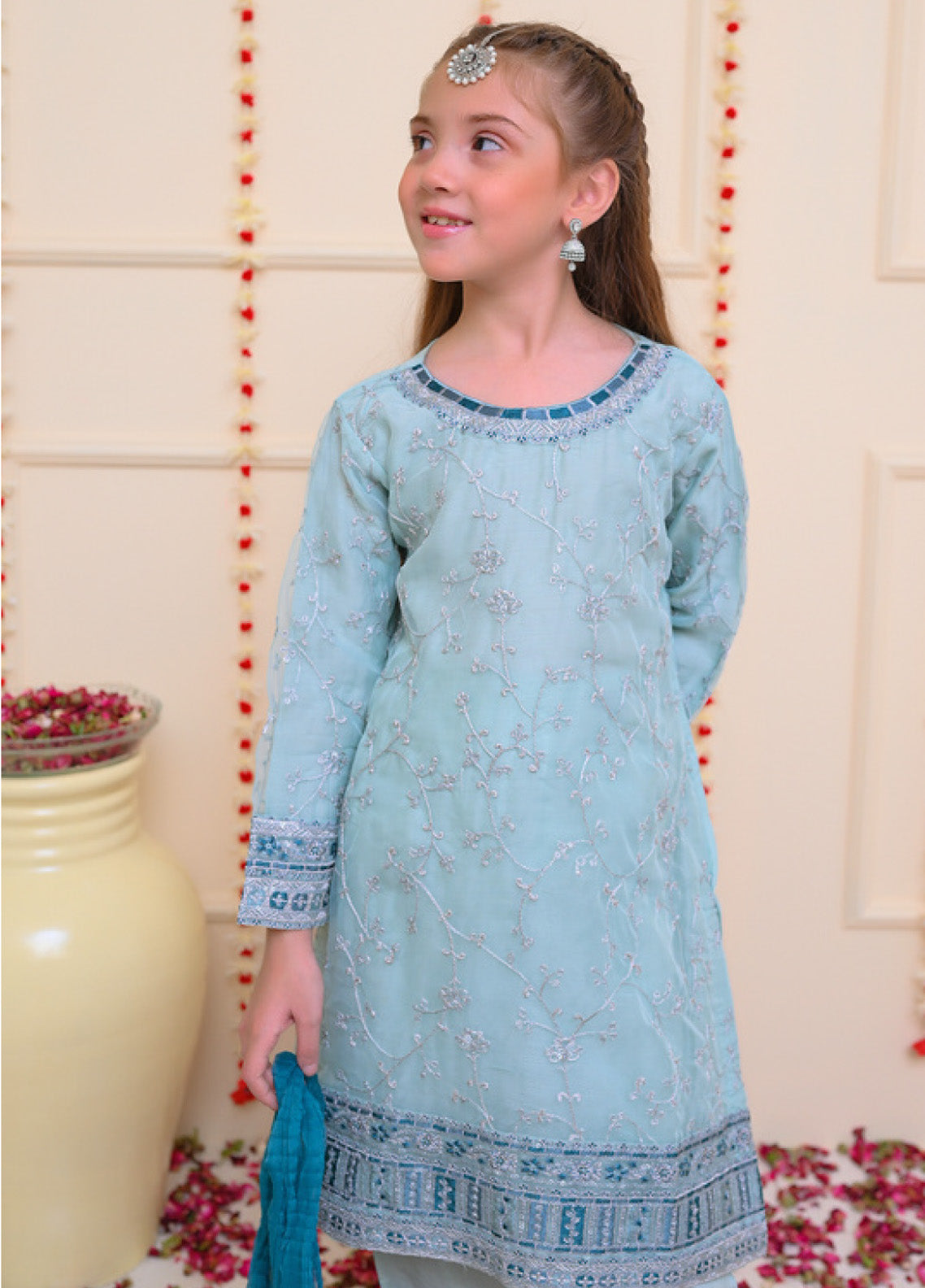 Shehnai By Shanzey Embroidered Organza 3 Piece Girls Stitched Suit S24SF SHK-3203 Shehnai By Shanzey Embroidered Organza 3 Piece Girls Stitched Suit S24SF SHK-3203