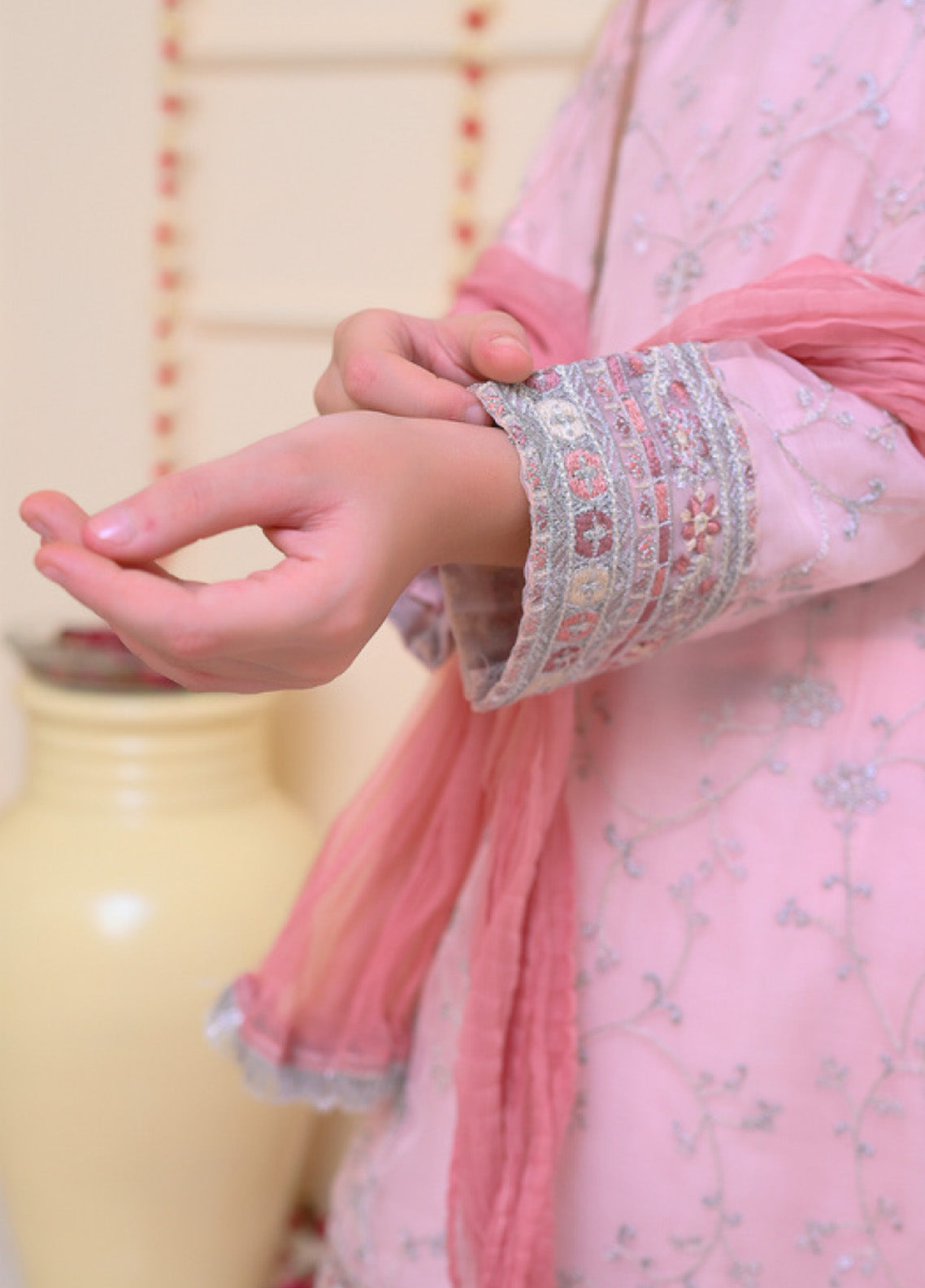 Shehnai By Shanzey Embroidered Organza 3 Piece Girls Stitched Suit S24SF SHK-3204 Shehnai By Shanzey Embroidered Organza 3 Piece Girls Stitched Suit S24SF SHK-3204