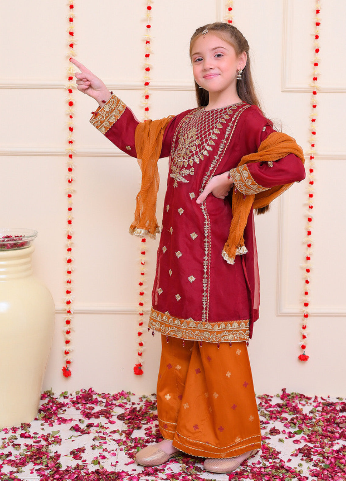 Shehnai By Shanzey Embroidered Organza 3 Piece Girls Stitched Suit S24SF SHK-3205 Shehnai By Shanzey Embroidered Organza 3 Piece Girls Stitched Suit S24SF SHK-3205