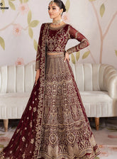 Shehnai By Zarif Embroidered Chiffon 3 Piece Unstitched Suit AF24SLWE D-ZS-05 SHEESHAM