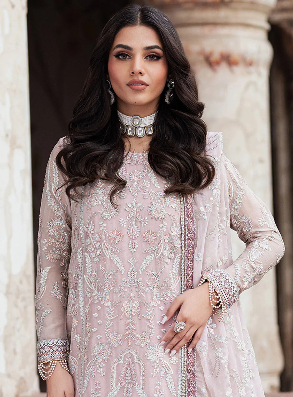 Shehnai By Zarif Embroidered Chiffon 3 Piece Unstitched Suit AF24SLWE D-ZS-07 MANARA Shehnai By Zarif Embroidered Chiffon 3 Piece Unstitched Suit AF24SLWE D-ZS-07 MANARA