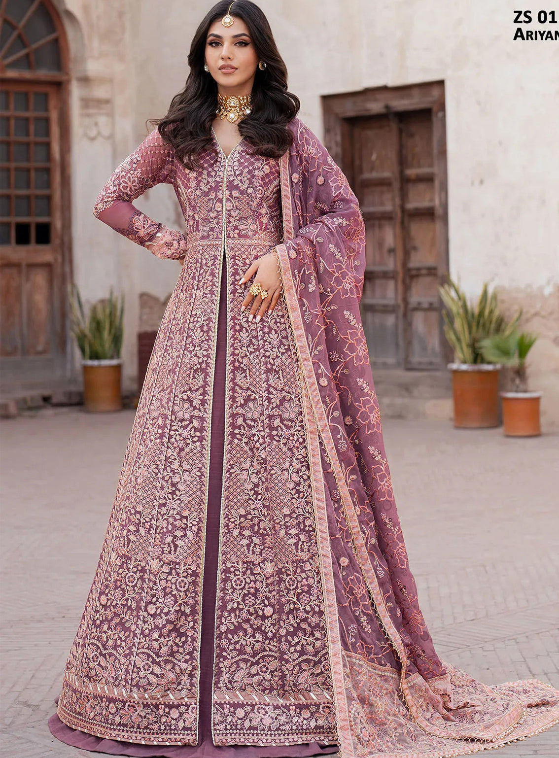 Shehnai By Zarif Embroidered Chiffon 3 Piece Unstitched Suit AF24SLWELWE D-ZS-01 ARIYANA Shehnai By Zarif Embroidered Chiffon 3 Piece Unstitched Suit AF24SLWELWE D-ZS-01 ARIYANA