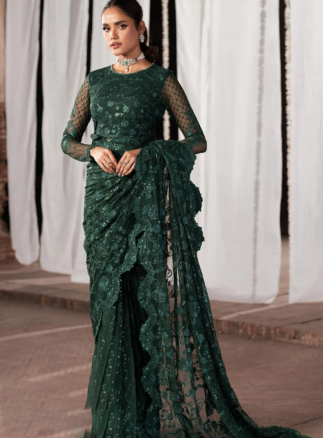 Shehnai By Zarif Embroidered Net 3 Piece Unstitched Suit AF24SLWE D-ZS-08 MEESAM Shehnai By Zarif Embroidered Net 3 Piece Unstitched Suit AF24SLWE D-ZS-08 MEESAM