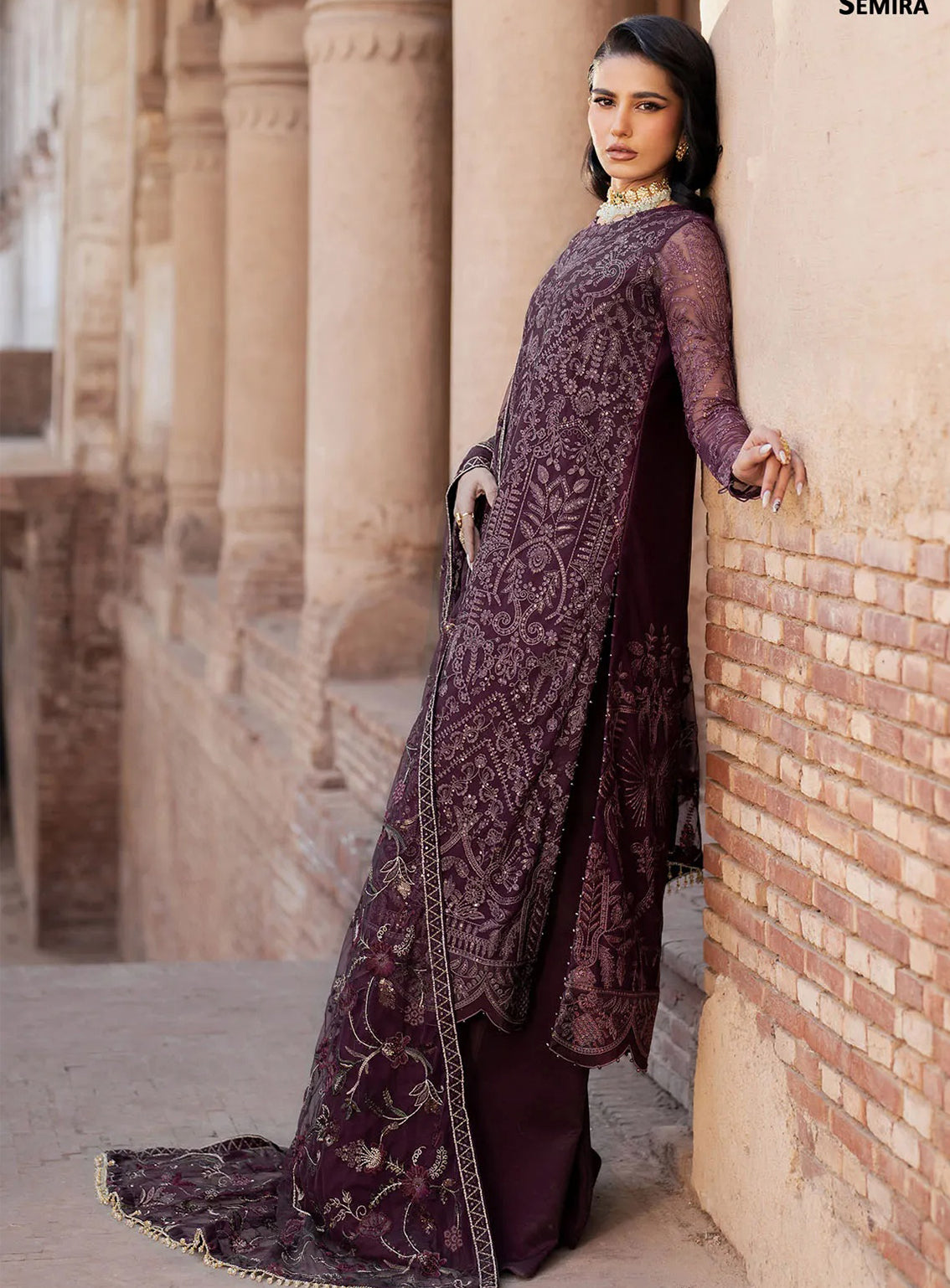 Shehnai By Zarif Embroidered Net 3 Piece Unstitched Suit AF24SLWE D-ZS-10 SEMRIA Shehnai By Zarif Embroidered Net 3 Piece Unstitched Suit AF24SLWE D-ZS-10 SEMRIA