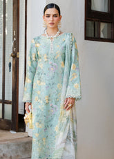 Shezlin By Aabyaan Chikankari Lawn 3 Piece Unstitched Suit ABY26SCE D-AZ-03 TIVARA