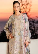 Shezlin By Aabyaan Chikankari Lawn 3 Piece Unstitched Suit ABY26SCE D-AZ-07 RIVANA