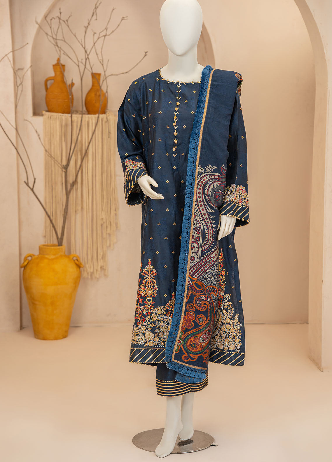 Signature By Riley Embroidered Viscose Silk Jacquard 3 Piece Stitched Suit RLY25S D-PERSIAN JEWEL Signature By Riley Embroidered Viscose Silk Jacquard 3 Piece Stitched Suit RLY25S D-PERSIAN JEWEL