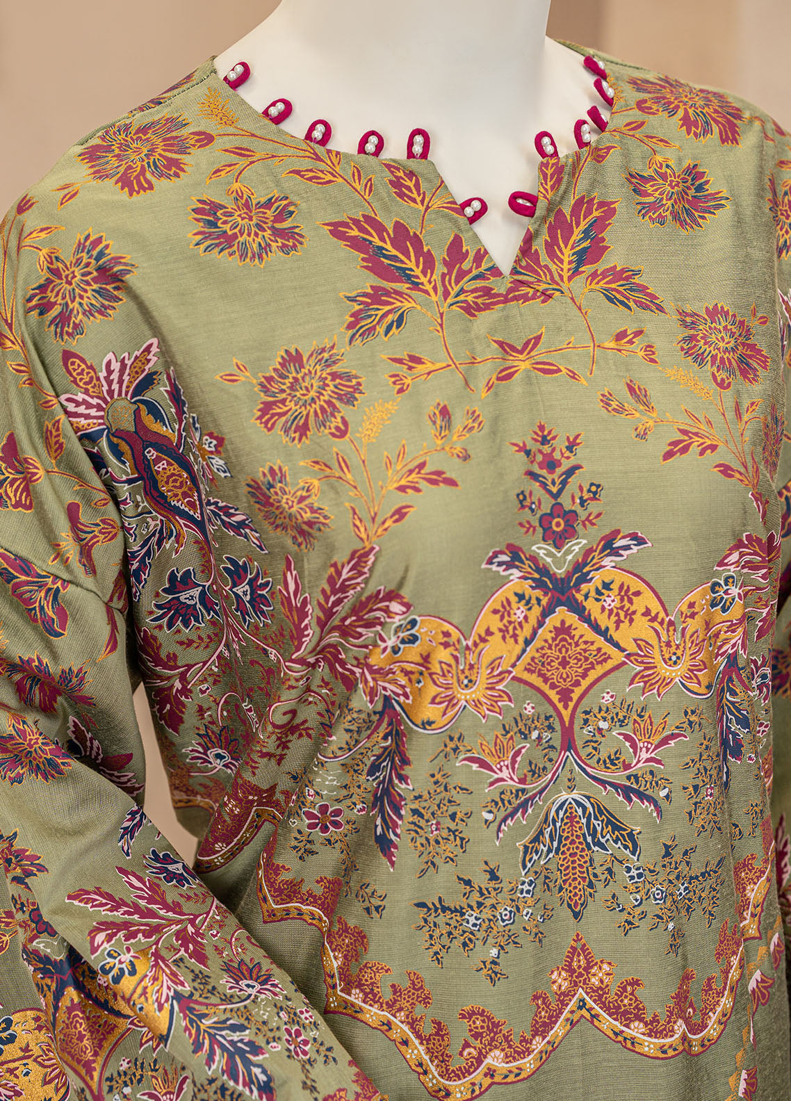 Signature By Riley Printed Viscose Silk 2 Piece Stitched Suit RLY25S D-MATCHA Signature By Riley Printed Viscose Silk 2 Piece Stitched Suit RLY25S D-MATCHA