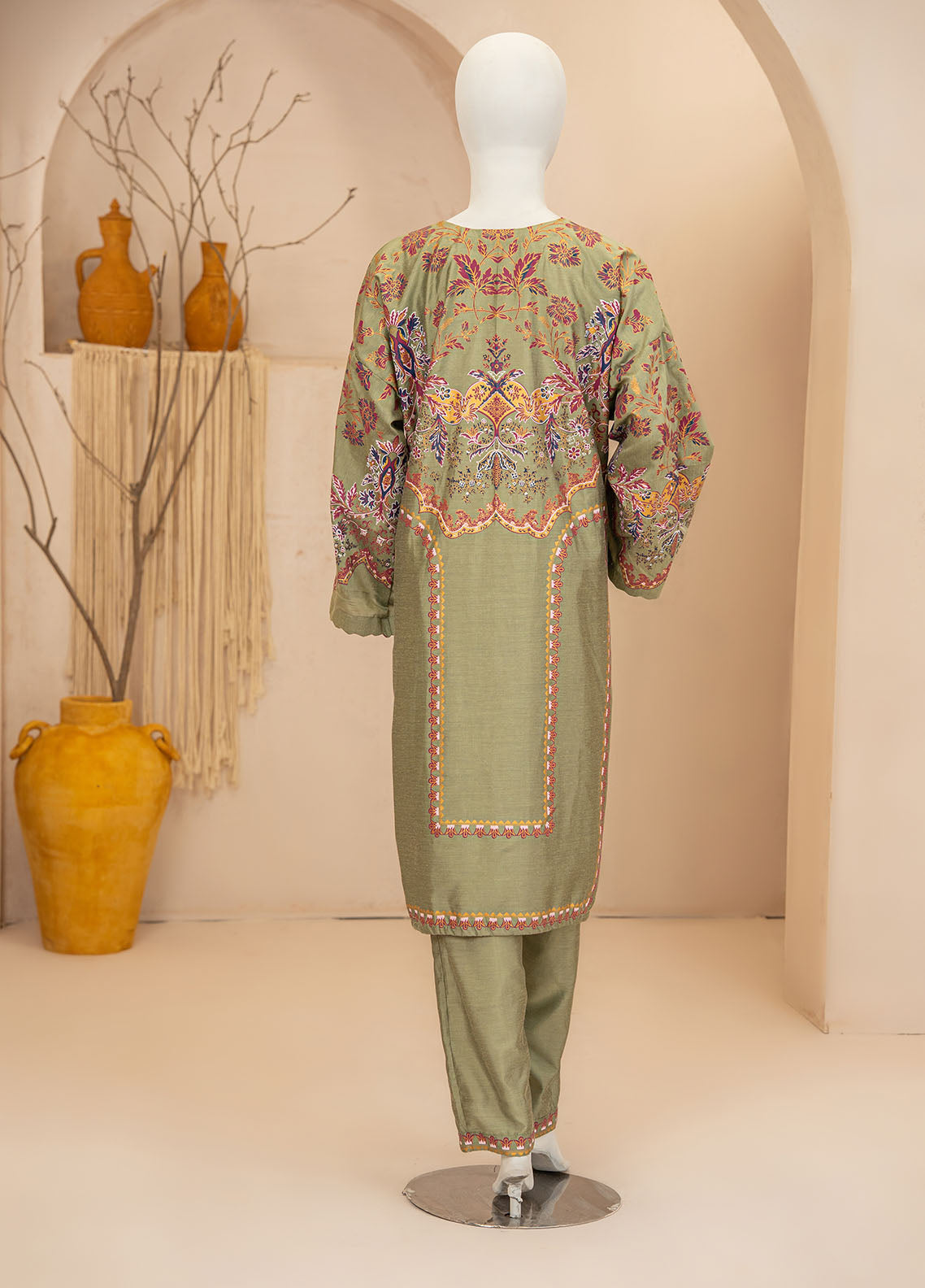 Signature By Riley Printed Viscose Silk 2 Piece Stitched Suit RLY25S D-MATCHA Signature By Riley Printed Viscose Silk 2 Piece Stitched Suit RLY25S D-MATCHA