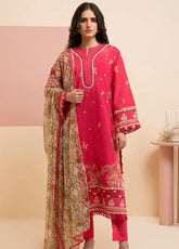 Signature By Zellbury Embroidered Cotton 3 Piece Unstitched Suit WUC25E30218