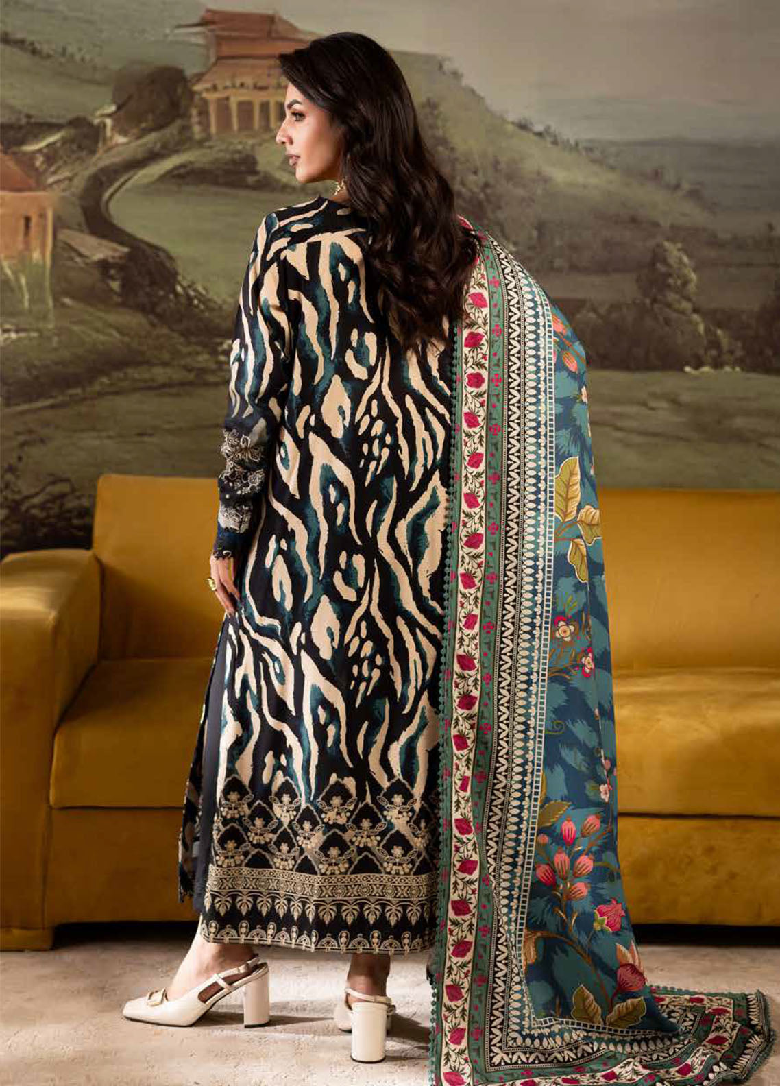 Signature Prints By Nureh Printed Doriya Linen 3 Piece Unstitched Suit NU25SPWS D-SP-171 Signature Prints By Nureh Printed Doriya Linen 3 Piece Unstitched Suit NU25SPWS D-SP-171