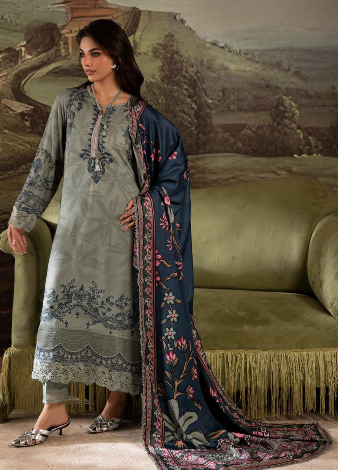 Signature Prints By Nureh Printed Doriya Linen 3 Piece Unstitched Suit NU25SPWS D-SP-174 Signature Prints By Nureh Printed Doriya Linen 3 Piece Unstitched Suit NU25SPWS D-SP-174