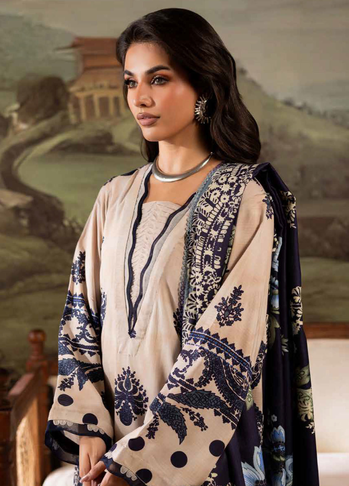 Signature Prints By Nureh Printed Doriya Linen 3 Piece Unstitched Suit NU25SPWS D-SP-176 Signature Prints By Nureh Printed Doriya Linen 3 Piece Unstitched Suit NU25SPWS D-SP-176