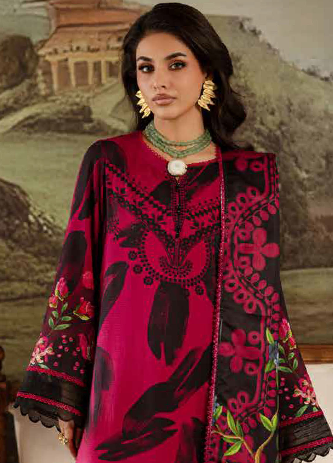 Signature Prints By Nureh Printed Doriya Linen 3 Piece Unstitched Suit NU25SPWS D-SP-177 Signature Prints By Nureh Printed Doriya Linen 3 Piece Unstitched Suit NU25SPWS D-SP-177