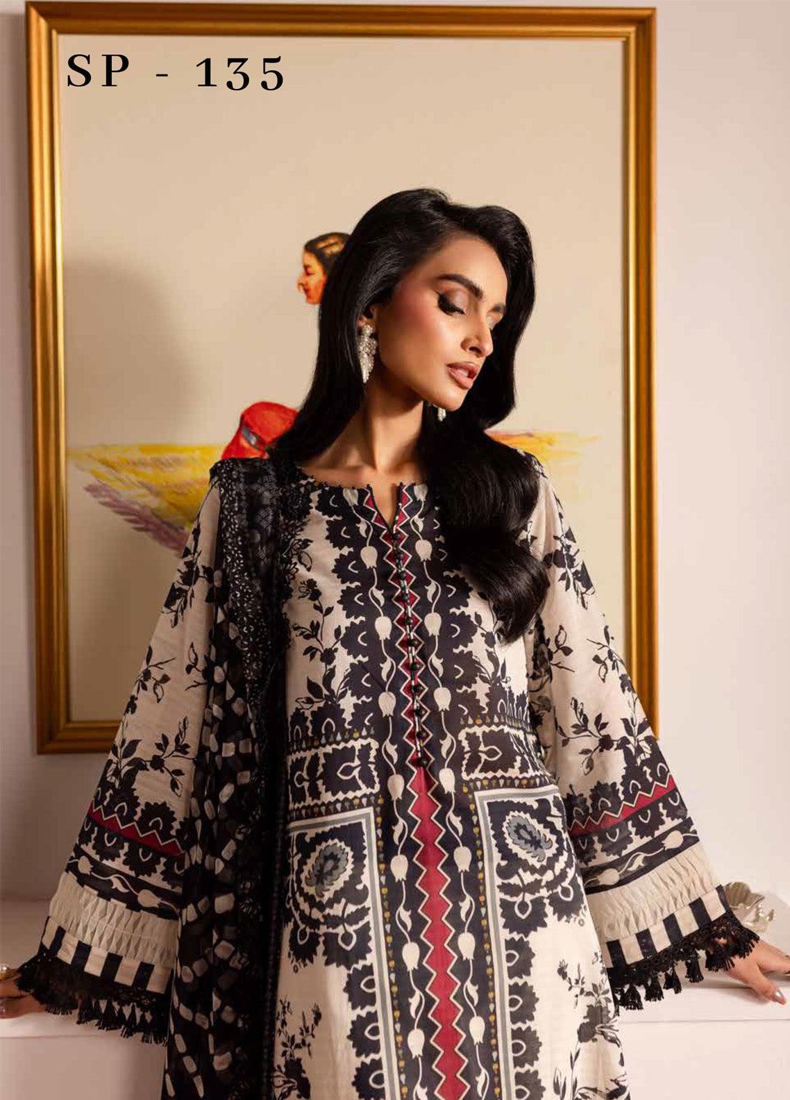 Signature Prints By Nureh Printed Lawn 3 Piece Unstitched Suit NU24SPPL SP-135 Signature Prints By Nureh Printed Lawn 3 Piece Unstitched Suit NU24SPPL SP-135