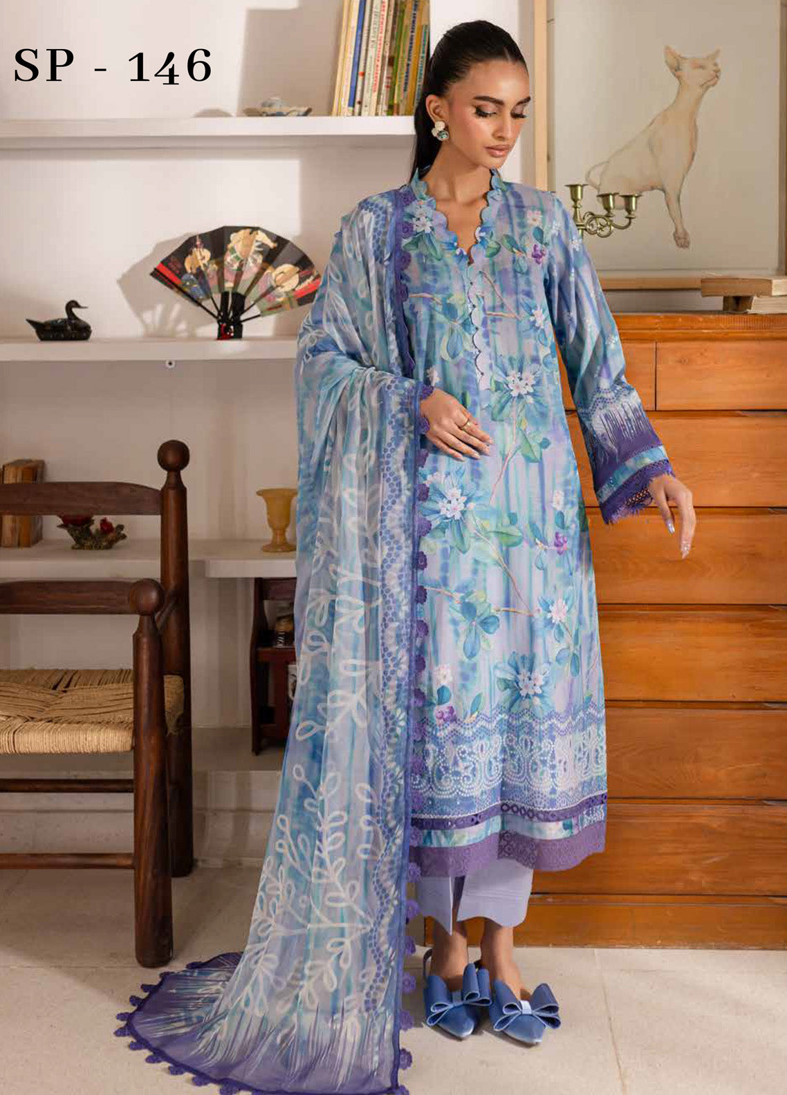 Signature Prints By Nureh Printed Lawn 3 Piece Unstitched Suit NU25SPPL SP-146 Signature Prints By Nureh Printed Lawn 3 Piece Unstitched Suit NU25SPPL SP-146