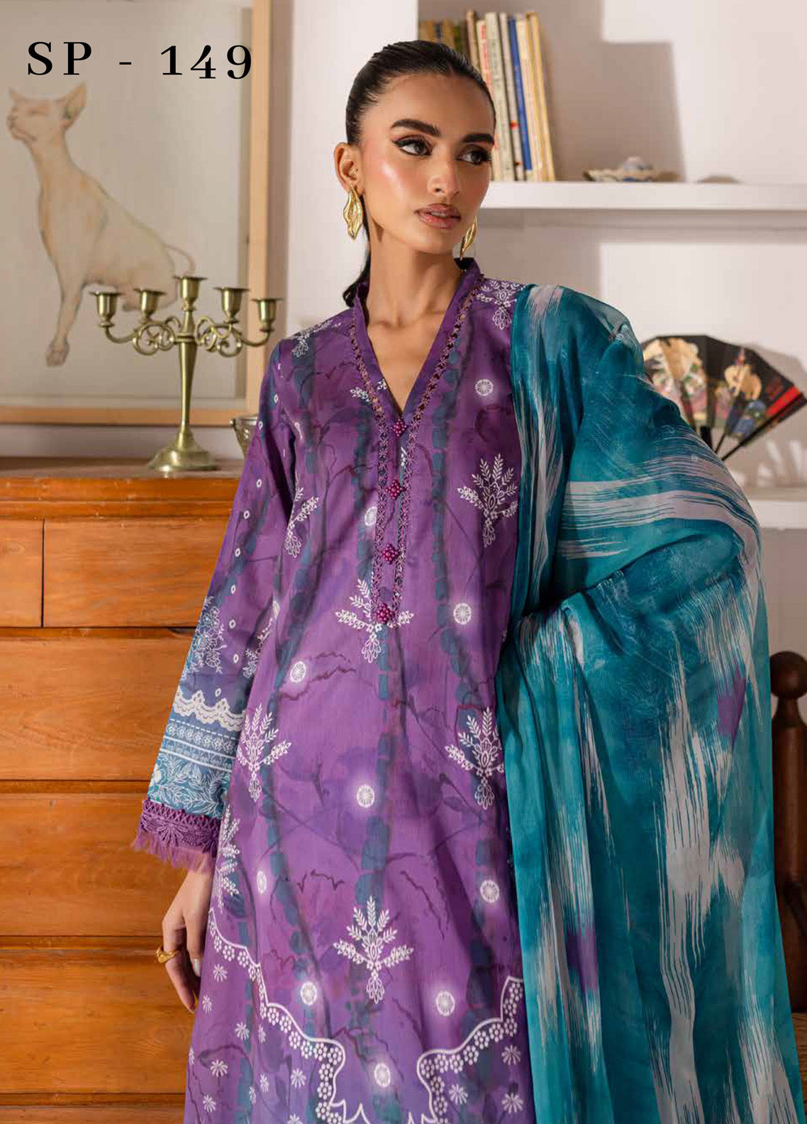 Signature Prints By Nureh Printed Lawn 3 Piece Unstitched Suit NU25SPPL SP-149 Signature Prints By Nureh Printed Lawn 3 Piece Unstitched Suit NU25SPPL SP-149