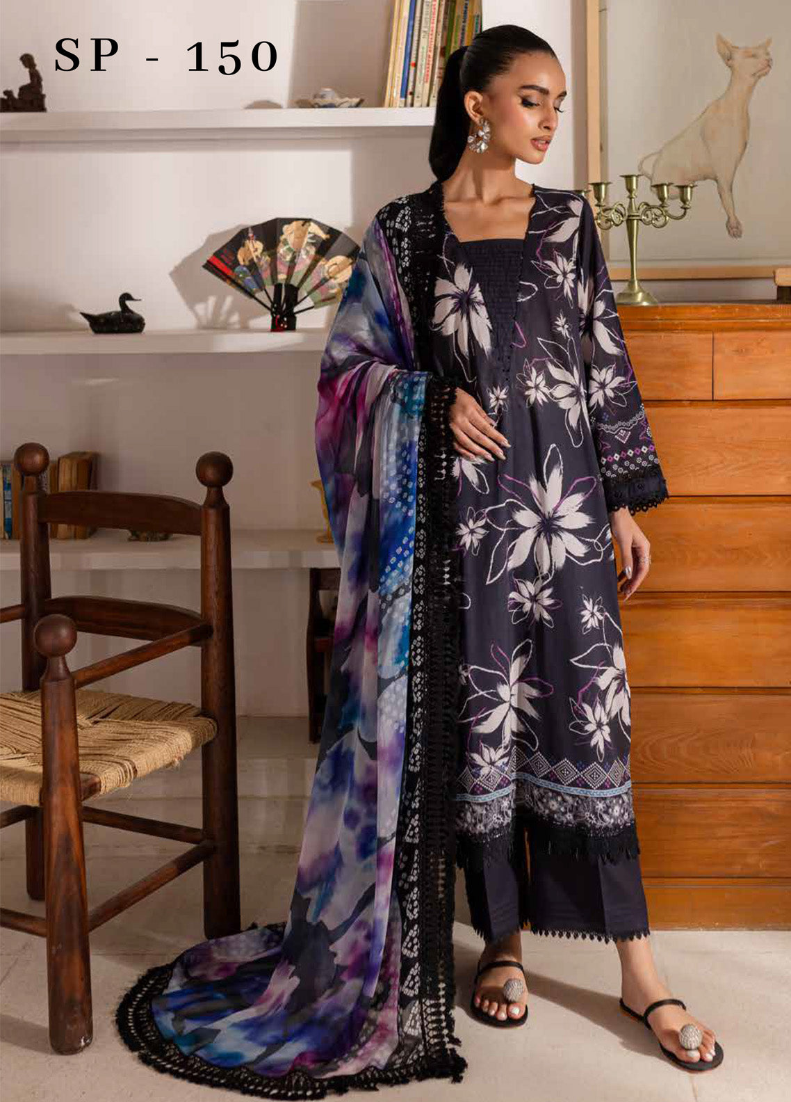 Signature Prints By Nureh Printed Lawn 3 Piece Unstitched Suit NU25SPPL SP-150 Signature Prints By Nureh Printed Lawn 3 Piece Unstitched Suit NU25SPPL SP-150