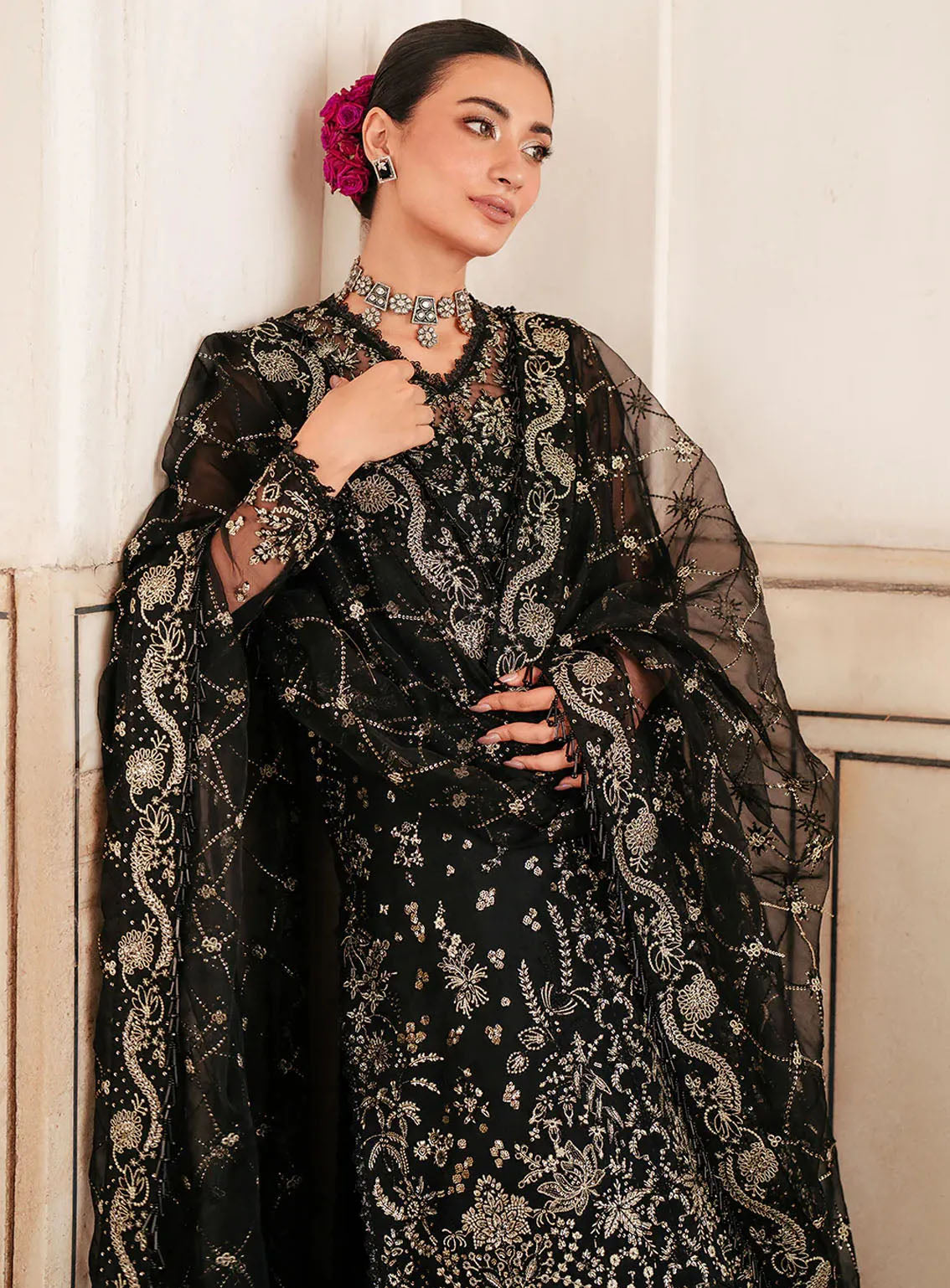 Silsila by Saad Shaikh Embroidered Organza 4 Piece Unstitched Suit SSK24SL AMAYA Silsila by Saad Shaikh Embroidered Organza 4 Piece Unstitched Suit SSK24SL AMAYA