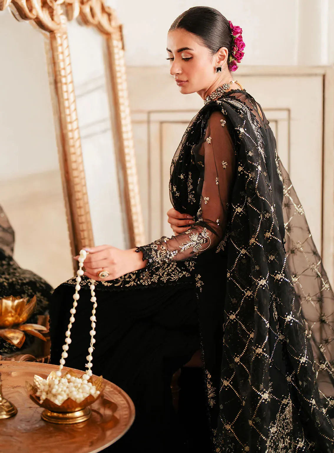 Silsila by Saad Shaikh Embroidered Organza 4 Piece Unstitched Suit SSK24SL AMAYA Silsila by Saad Shaikh Embroidered Organza 4 Piece Unstitched Suit SSK24SL AMAYA