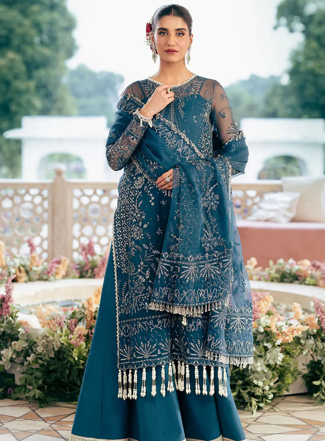 Silsila by Saad Shaikh Embroidered Organza 4 Piece Unstitched Suit SSK24SL EVARA Silsila by Saad Shaikh Embroidered Organza 4 Piece Unstitched Suit SSK24SL EVARA