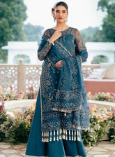 Silsila by Saad Shaikh Embroidered Organza 4 Piece Unstitched Suit SSK24SL EVARA