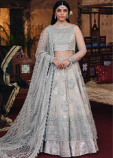 Silsila By Saad Shaikh X Meeral Embroidered Net 3 Piece Unstitched Suit SSK25SF D-SHEHWAR