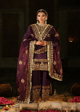 Singhar By Saad Shaikh X Meeral Premium Embroidered Raw Silk 3 Piece Unstitched Suit SSK25SPS D-1180 ARJUMAAND