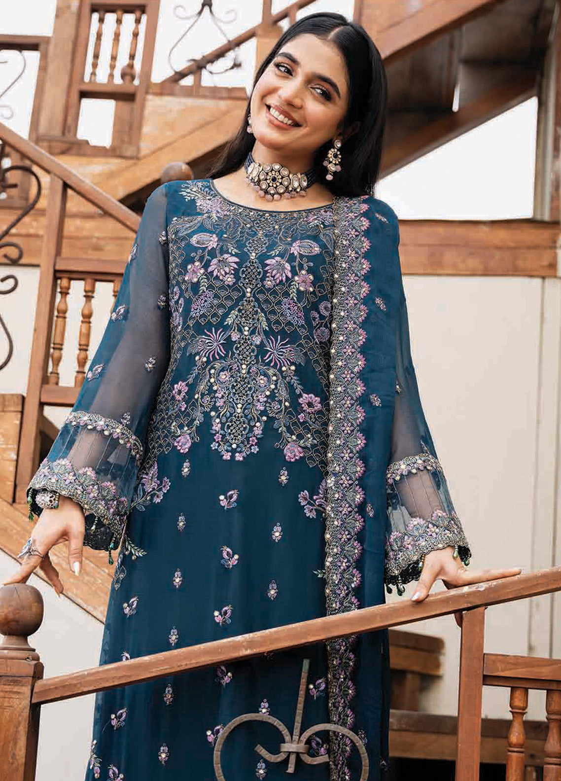 Sitarah By Imrozia Embroidered Chiffon 3 Piece Unstitched Suit IM24LC I-212 CHAMAK Sitarah By Imrozia Embroidered Chiffon 3 Piece Unstitched Suit IM24LC I-212 CHAMAK