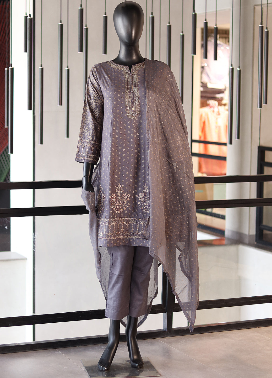 SNSC Embroidered Cotton 3 Piece Stitched Suit - SNSC23FE FRK105 SNSC Embroidered Cotton 3 Piece Stitched Suit - SNSC23FE FRK105
