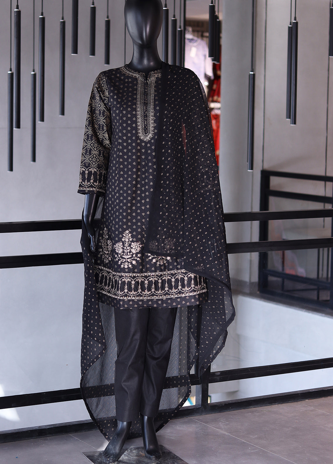 SNSC Embroidered Cotton 3 Piece Stitched Suit - SNSC23FE FRK105 SNSC Embroidered Cotton 3 Piece Stitched Suit - SNSC23FE FRK105
